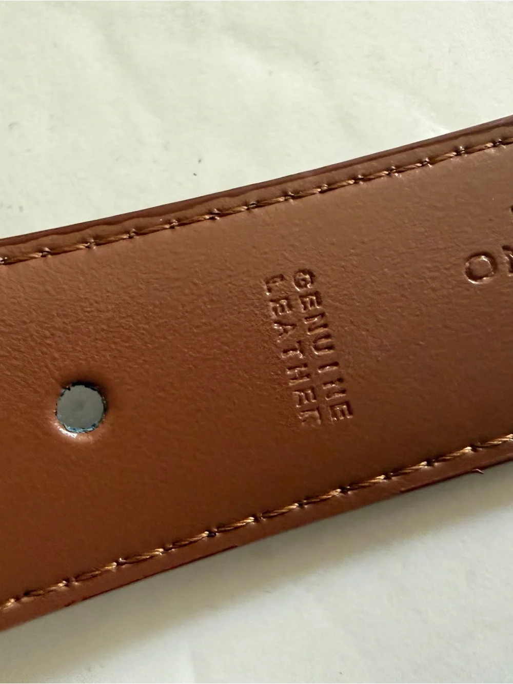 Men's Tan Real Leather Dress Belt with Brushed Metal Buckle XL 44